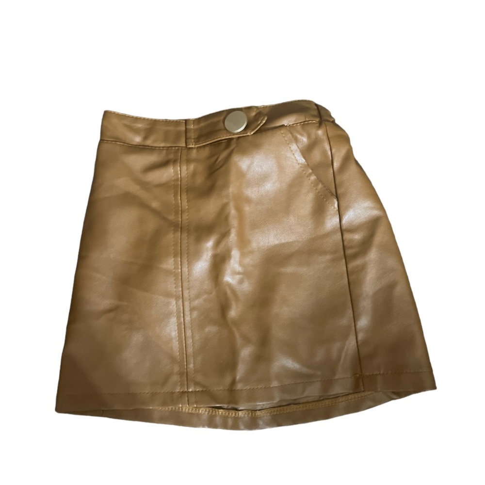 Pleather elastic waist skirt